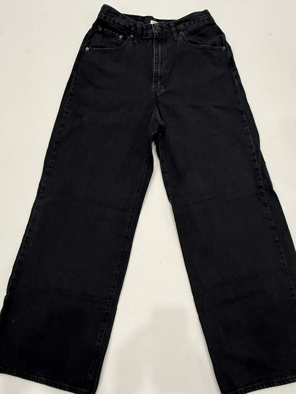 Levi's Cinch Baggy Jeans Black Denim Size 30 High Rise Wide Leg Skate Streetwear